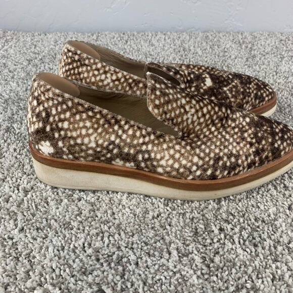Free People Loafer Womens Size 8.5 Brown Snake Print Velvet Platform - Picture 5 of 11